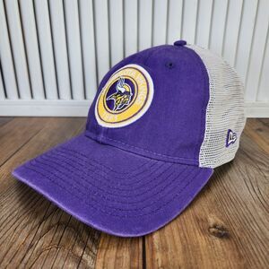 New Era 9twenty Minnesota Vikings Established Circle Trucker Hat Purple Snapback